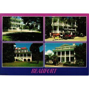 Vintage Beaufort South Carolina Postcard Historical Homes Werner Bertsch Photogr